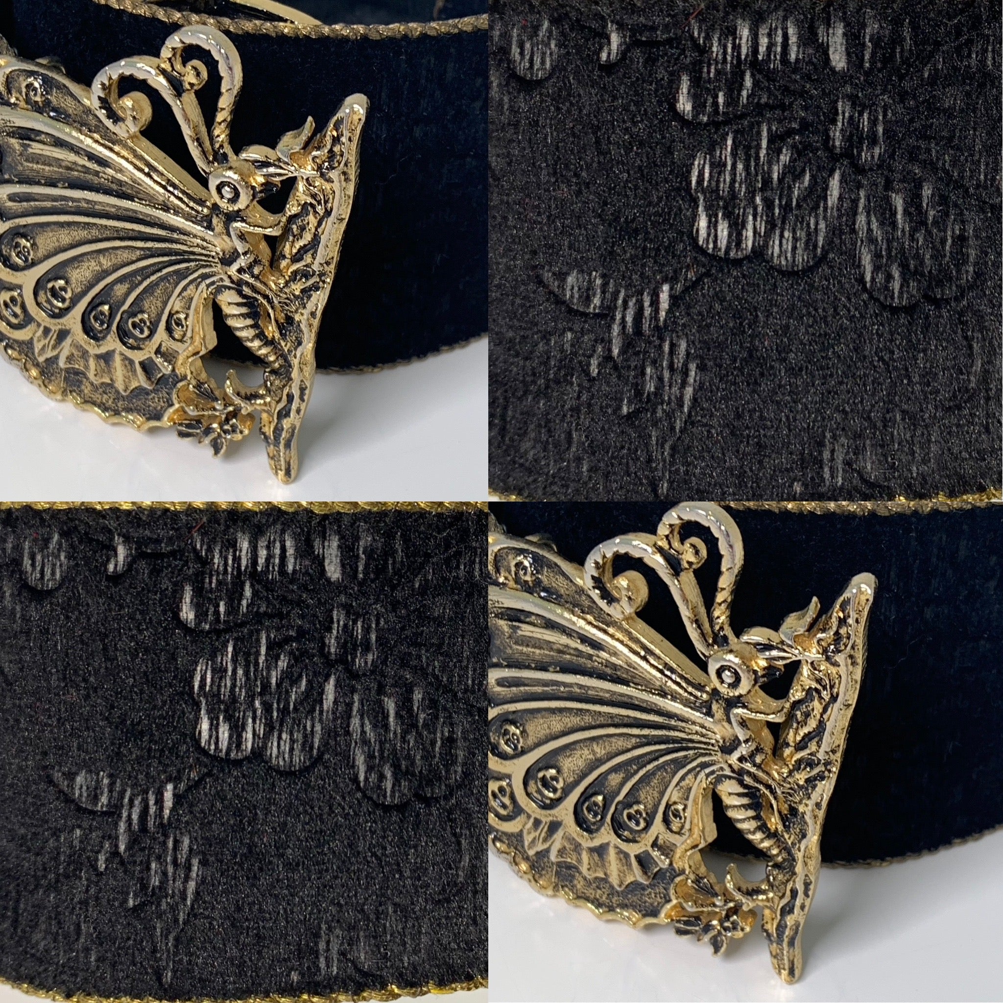 EMANUEL UNGARO Vintage Butterfly Buckle Leather Belt