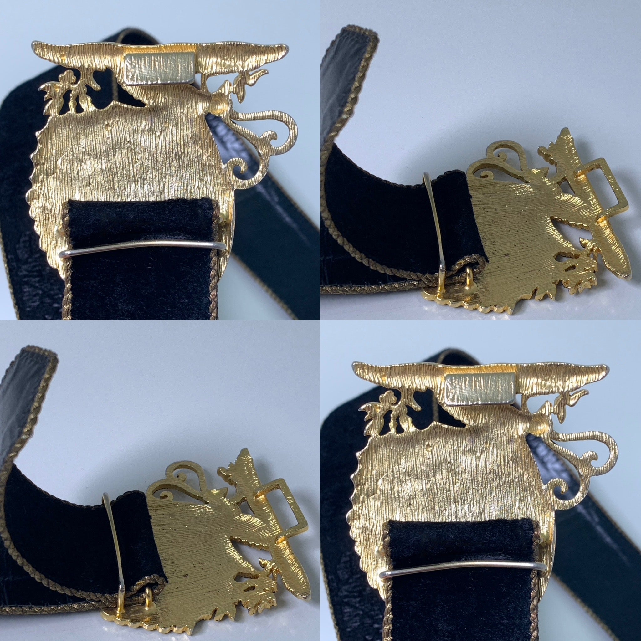 EMANUEL UNGARO Vintage Butterfly Buckle Leather Belt