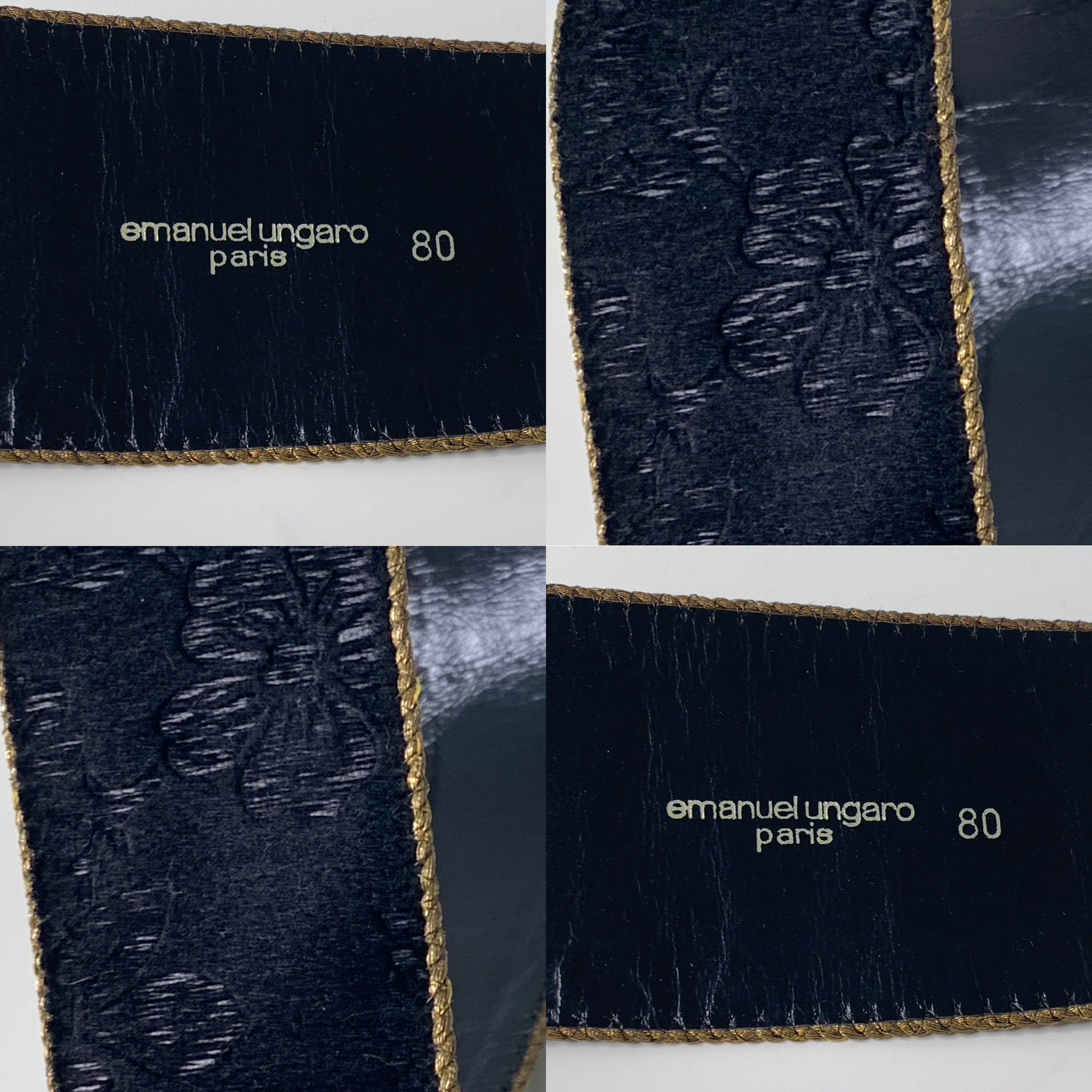 EMANUEL UNGARO Vintage Butterfly Buckle Leather Belt