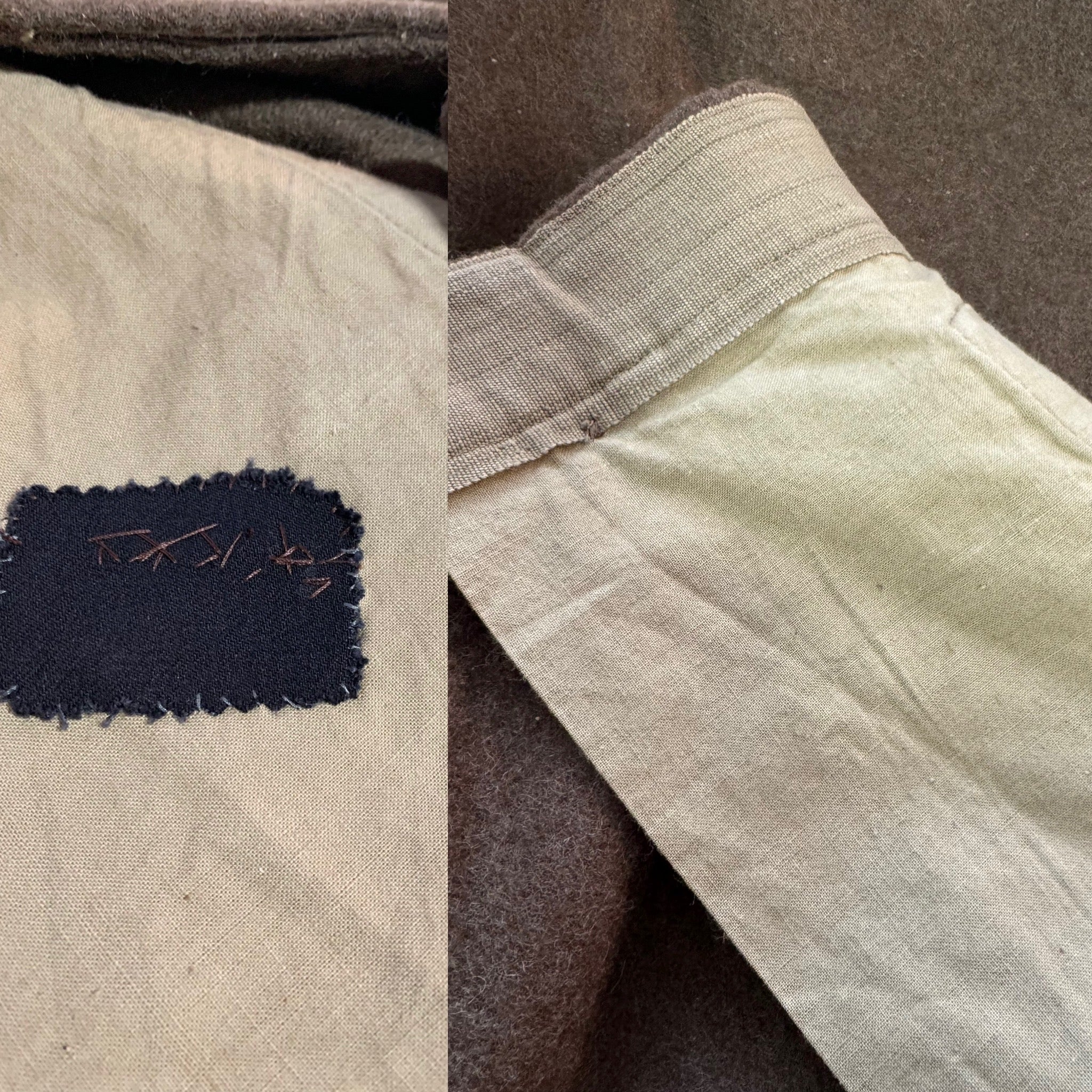 Vintage French Army Green Wool Trouser Olive Chino Pants 1953