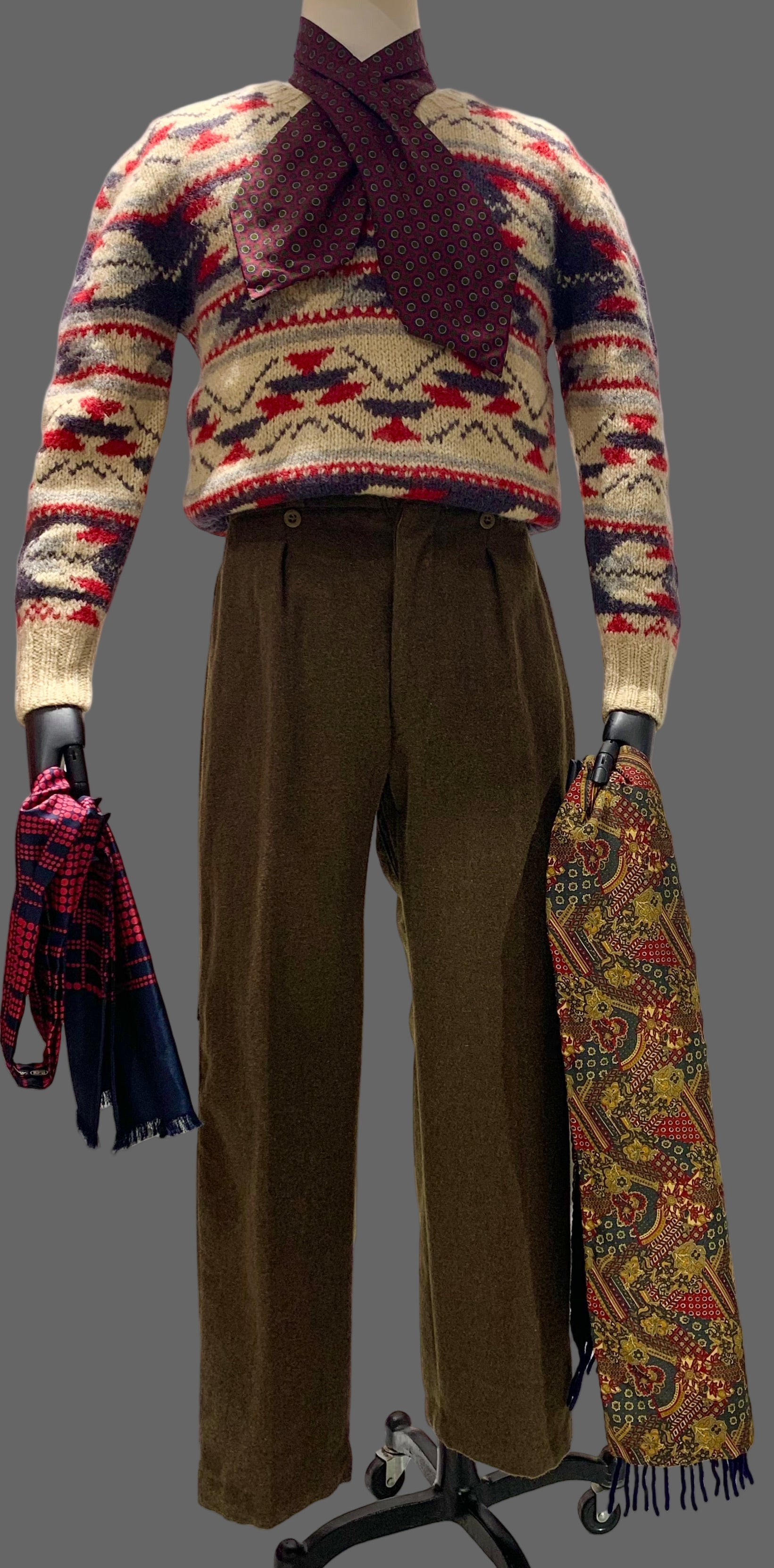 Vintage French Army Green Wool Trouser Olive Chino Pants 1953