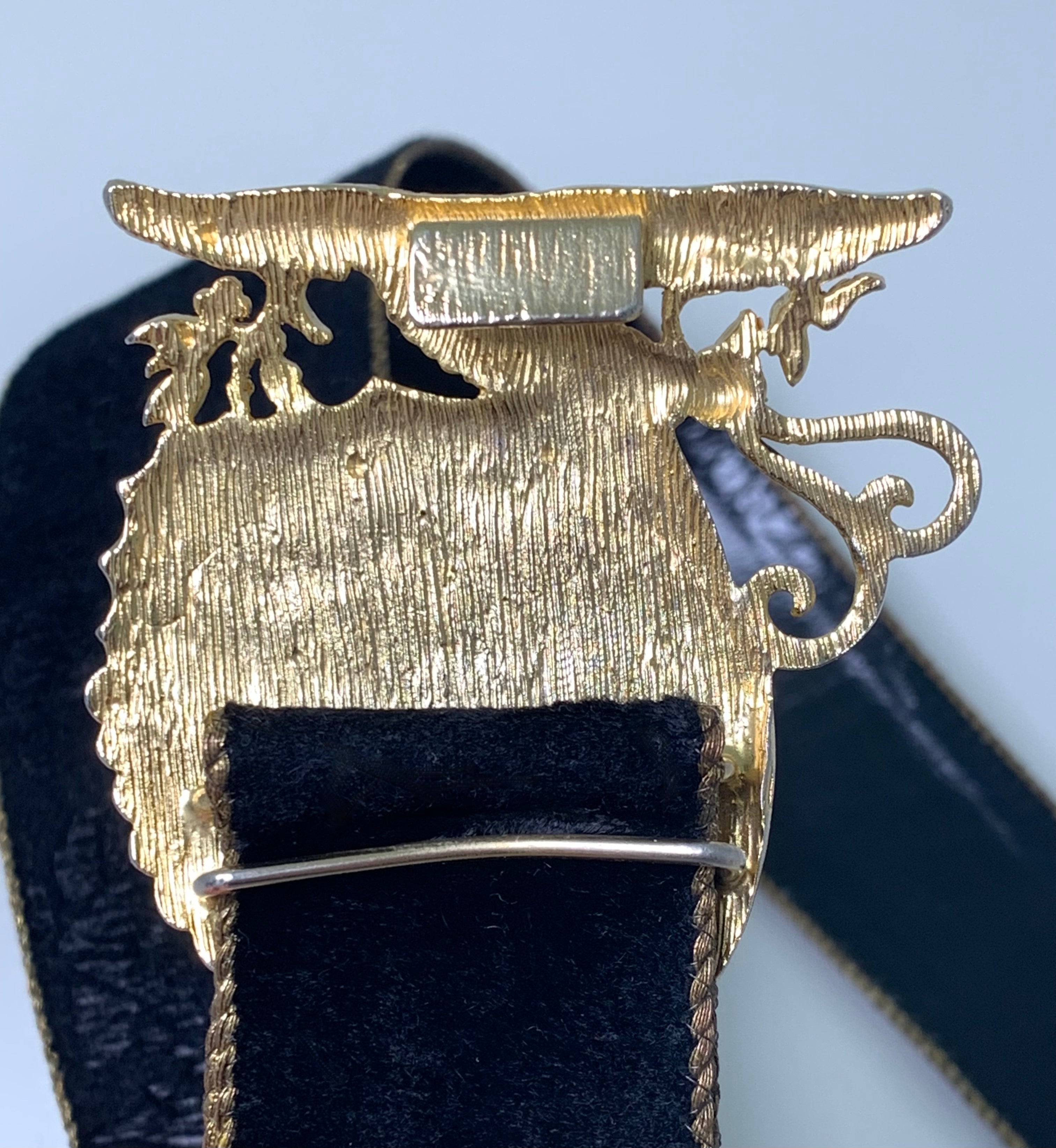 EMANUEL UNGARO Vintage Butterfly Buckle Leather Belt