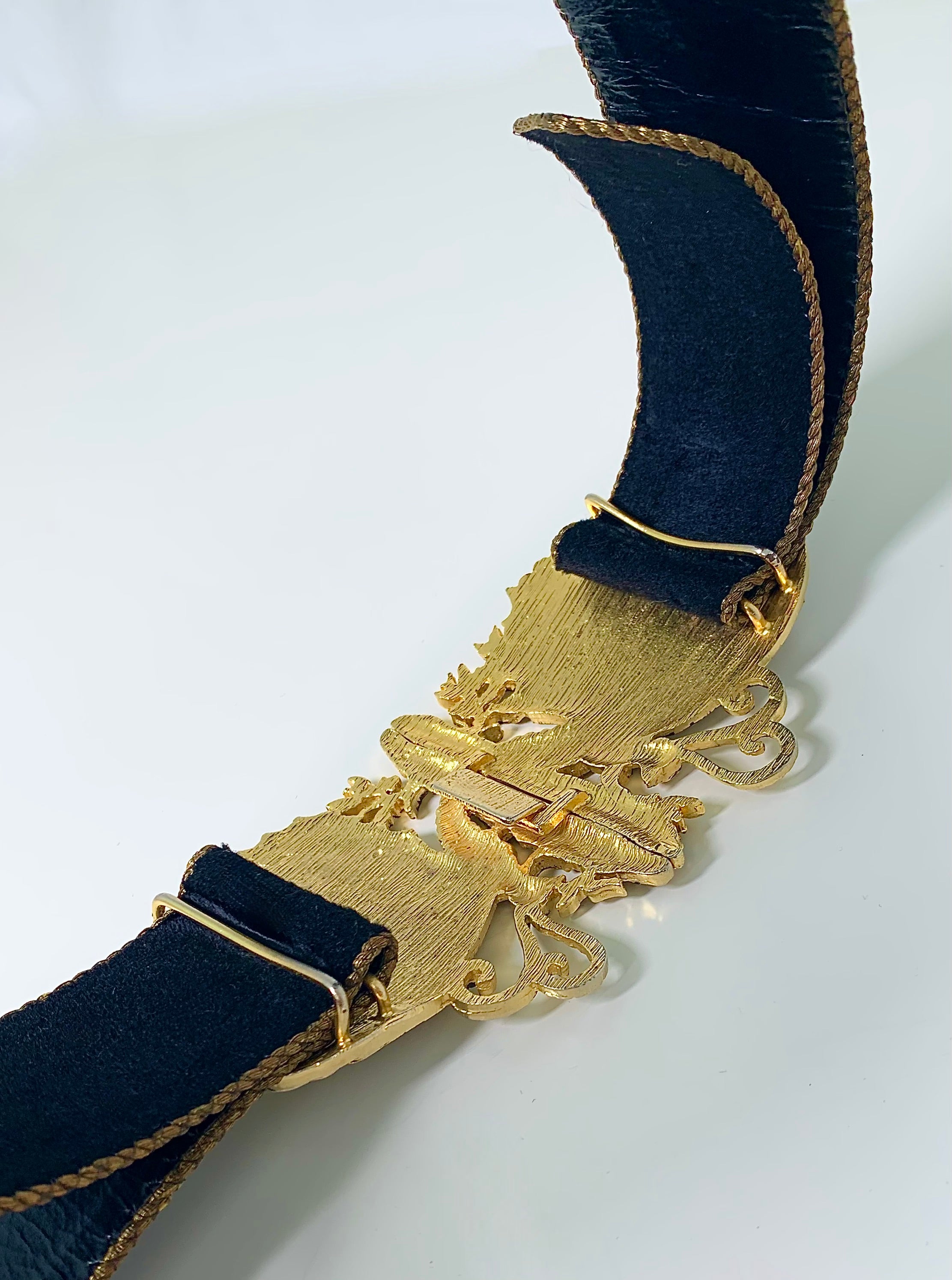 EMANUEL UNGARO Vintage Butterfly Buckle Leather Belt